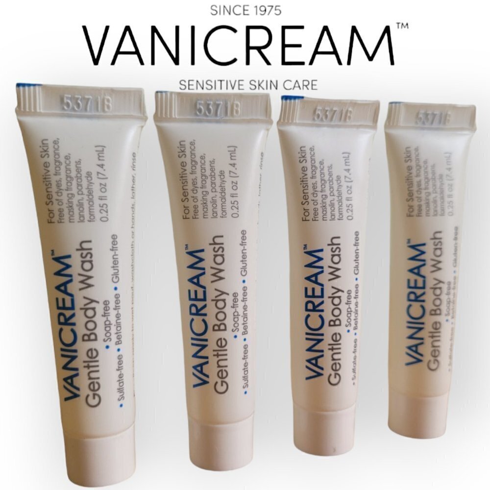Vanicream Travel Body Wash Set of 4 Fragrance Free Sensitive Skin Eczema Travel